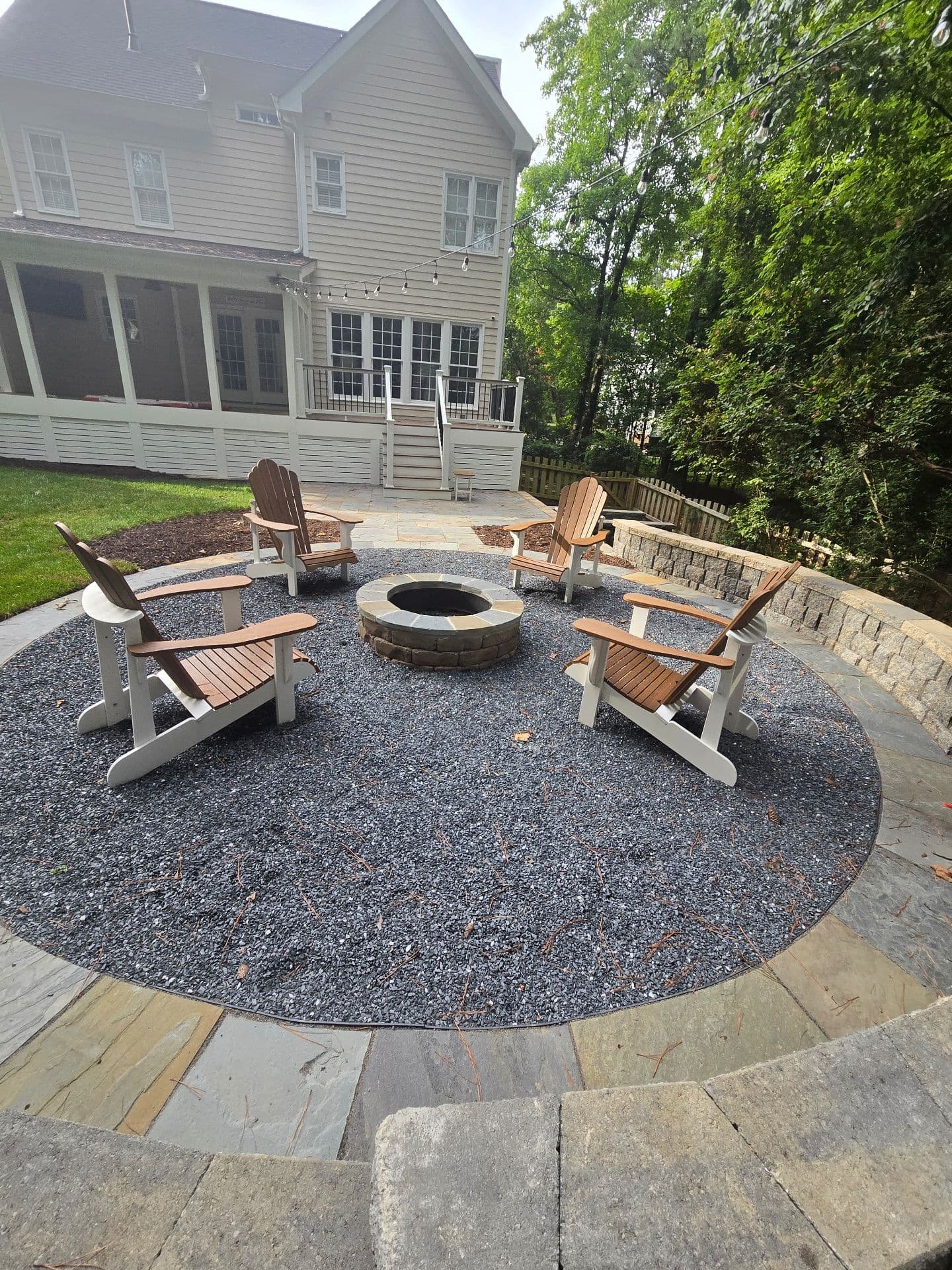 Stunning Bluestone Patio with Fire Pit Design image