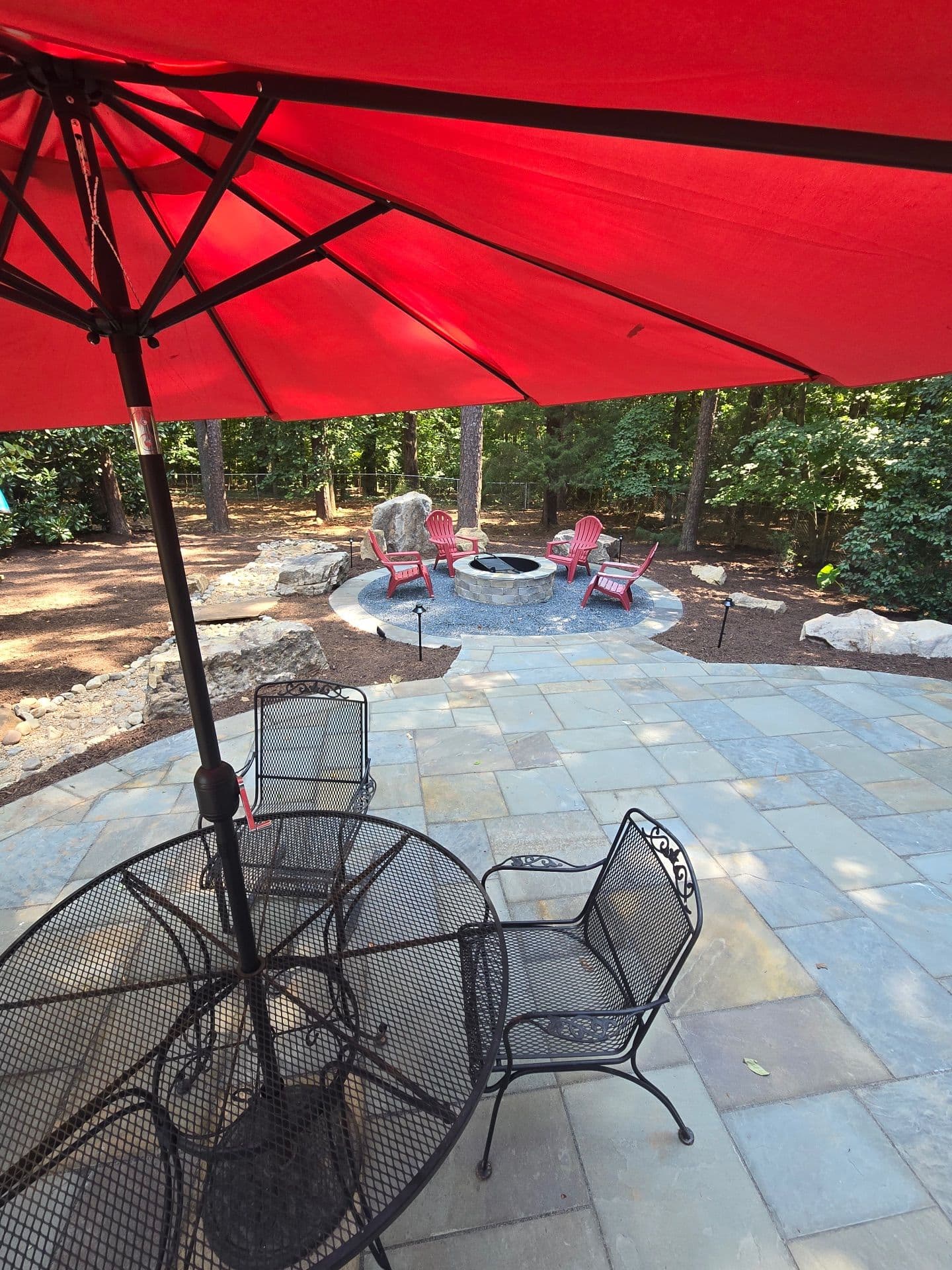 Gallery photos for Stunning Bluestone Patio with Fire Pit Design: Image #3