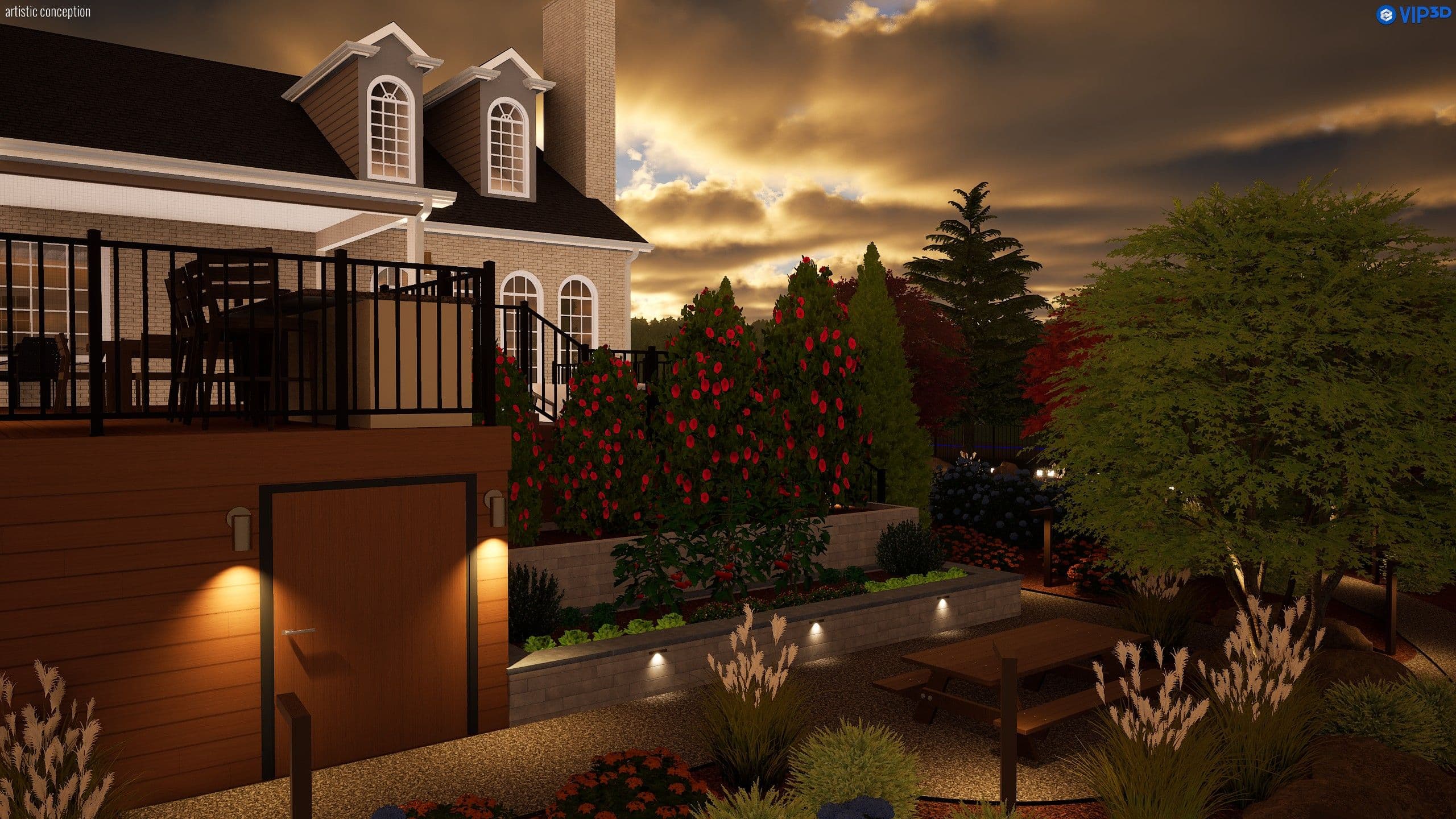 Project Backyard Oasis with Outdoor Kitchen and Scenic Lighting image