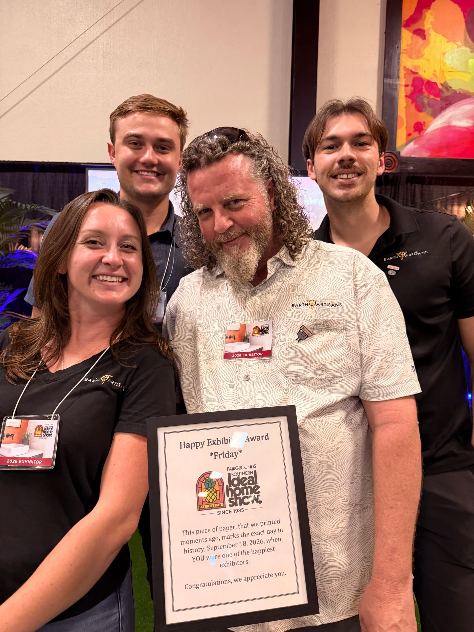 Gallery photos for Earth Artisans Wins Happy Exhibitor Award at the Southern Ideal Home Show: Image #1