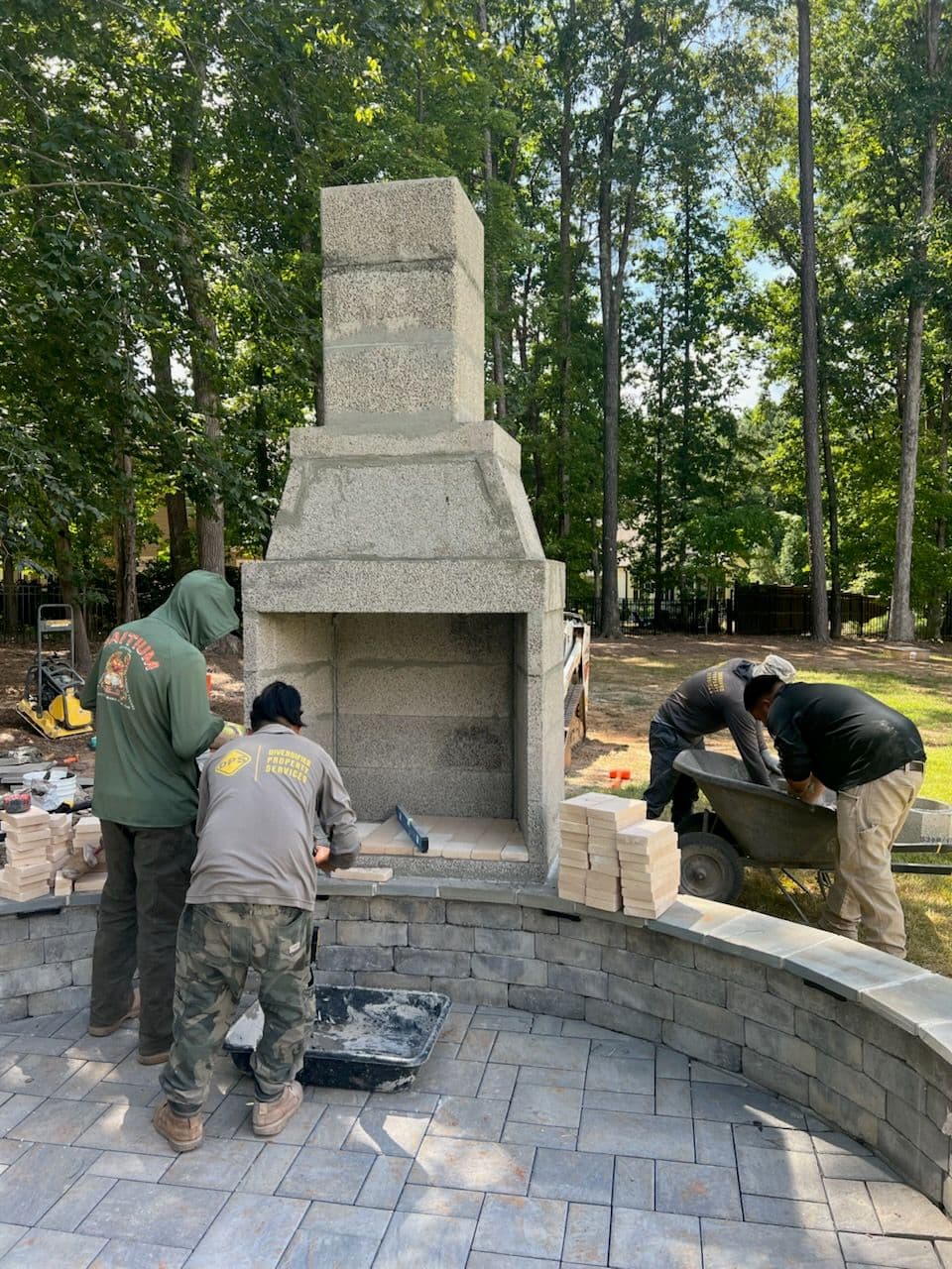 Expert Stone Fireplace Creation for Cozy Outdoor Spaces image