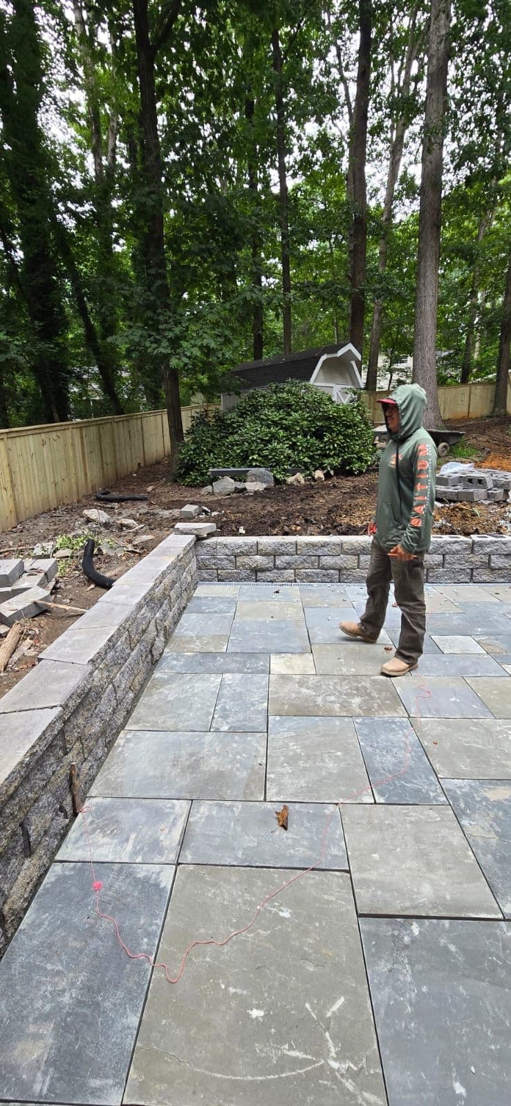 Transformative Ashlar Patio and Retaining Wall