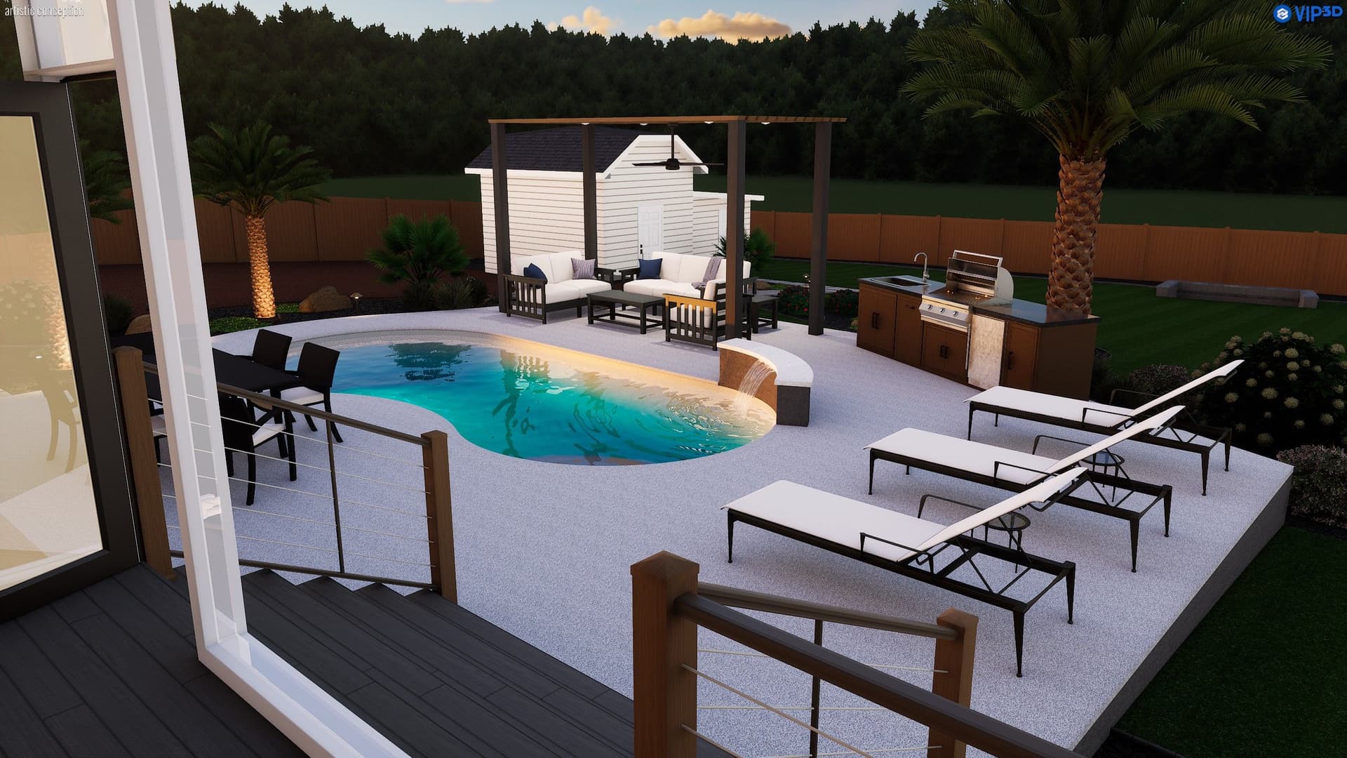 Gallery photos for Elevate Your Poolside: Stylish Patio Oasis Unveiled: Image #1